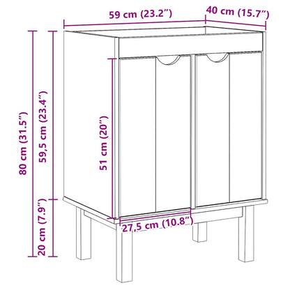 Bathroom Sink Cabinet OTTA 59x40x80 cm Solid Wood Pine - Bend