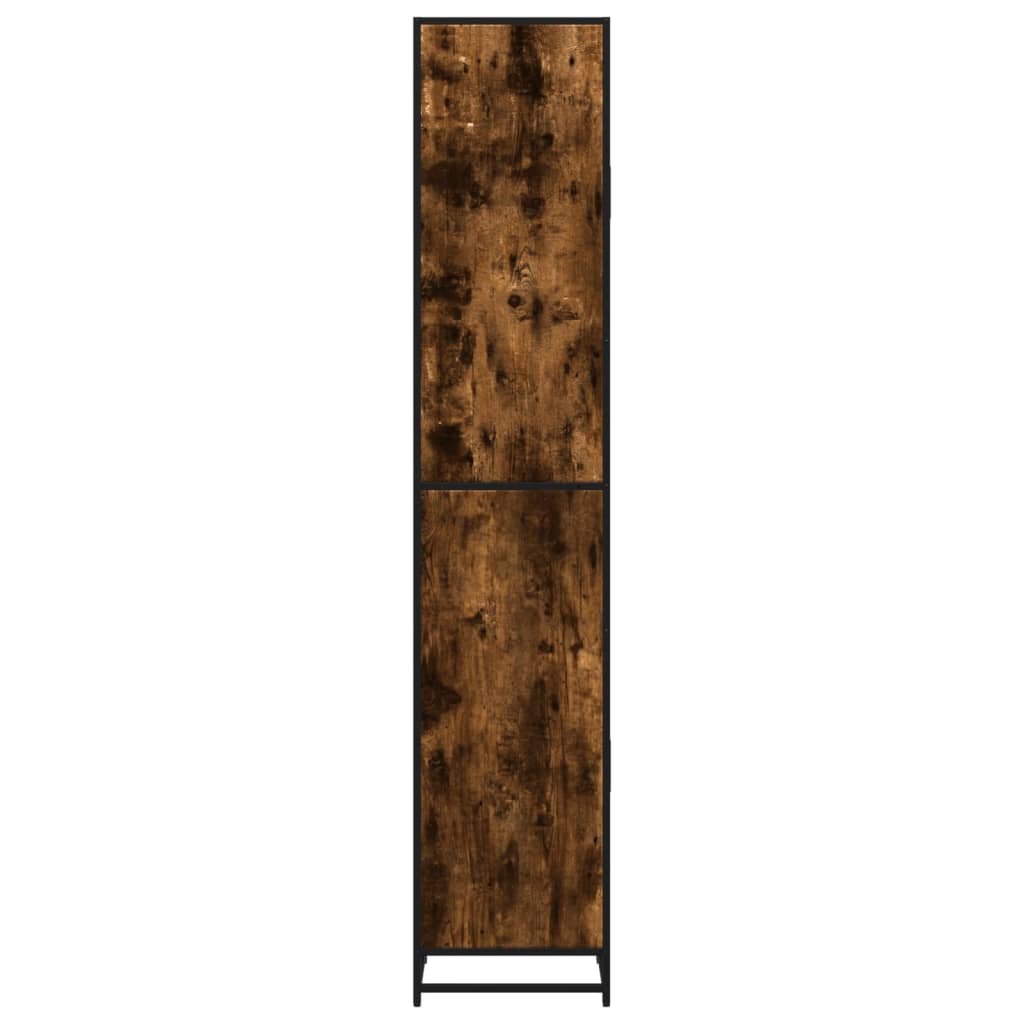 Bathroom Cabinet Smoked Oak 35x37.5x188.5 cm Engineered Wood and Metal