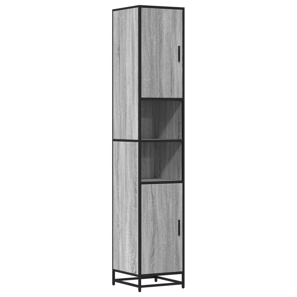 Bathroom Cabinet Grey Sonoma 35x37.5x188.5 cm Engineered Wood and Metal