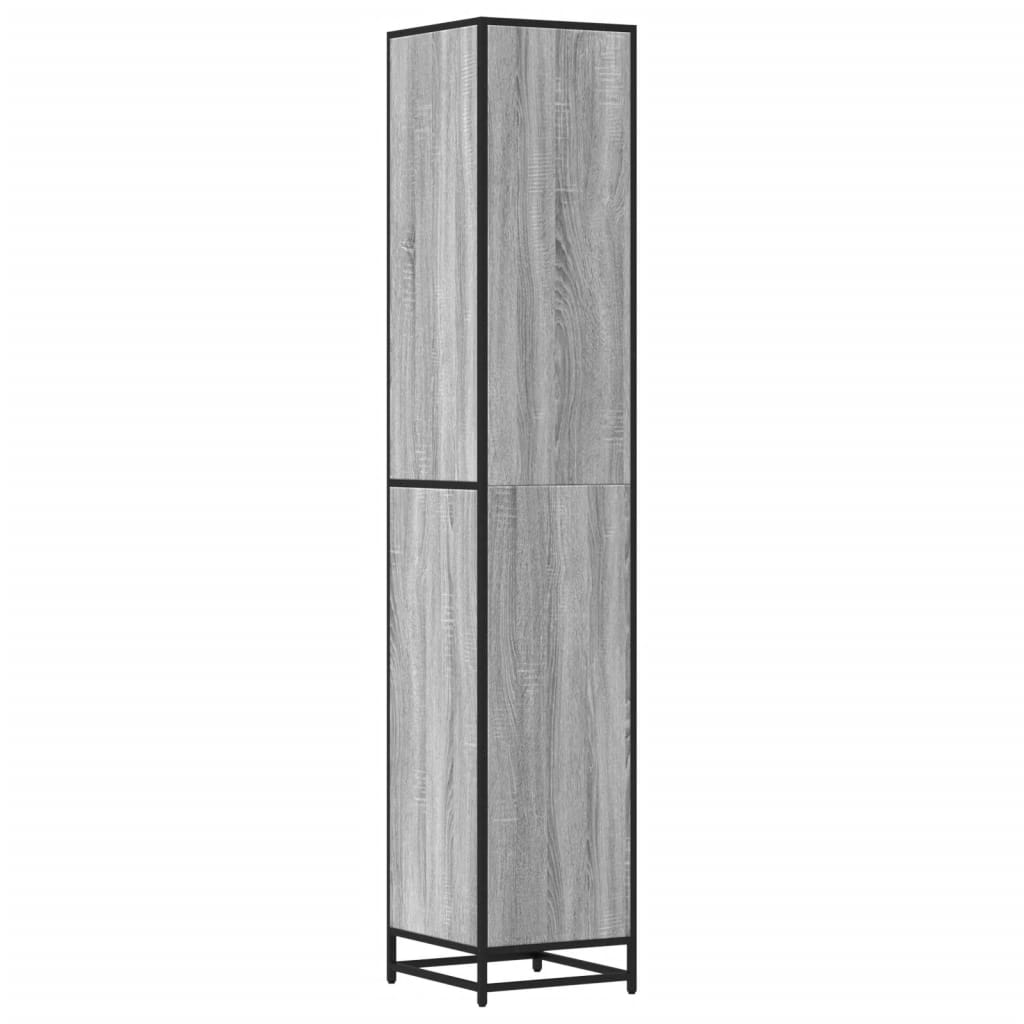 Bathroom Cabinet Grey Sonoma 35x37.5x188.5 cm Engineered Wood and Metal