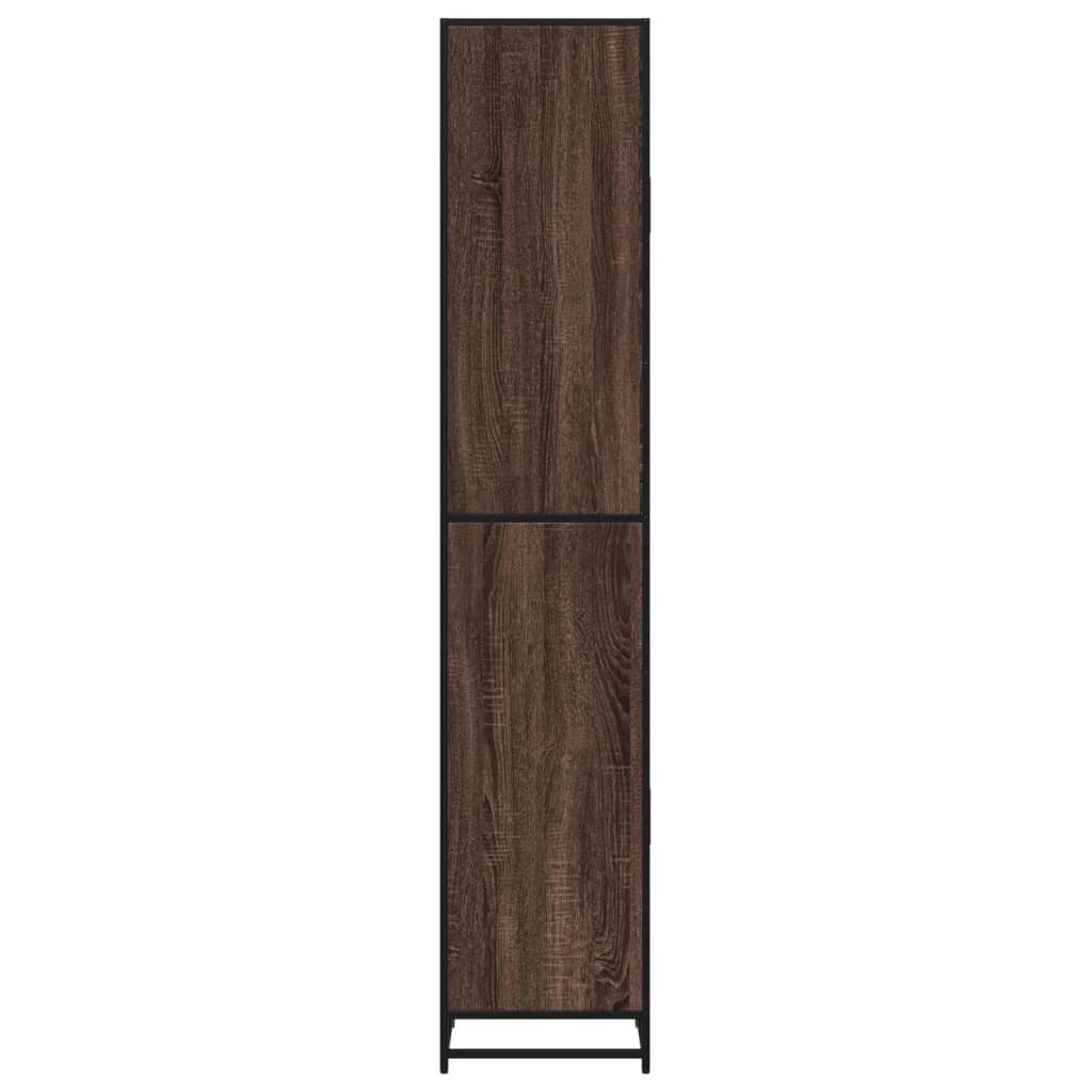 Bathroom Cabinet Brown Oak 35x37.5x188.5 cm Engineered Wood and Metal