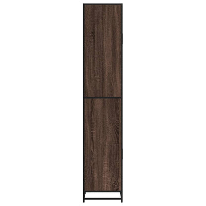 Bathroom Cabinet Brown Oak 35x37.5x188.5 cm Engineered Wood and Metal