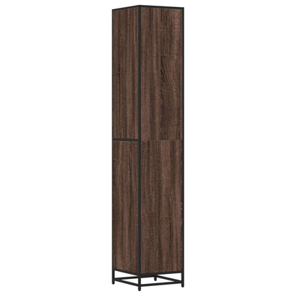 Bathroom Cabinet Brown Oak 35x37.5x188.5 cm Engineered Wood and Metal