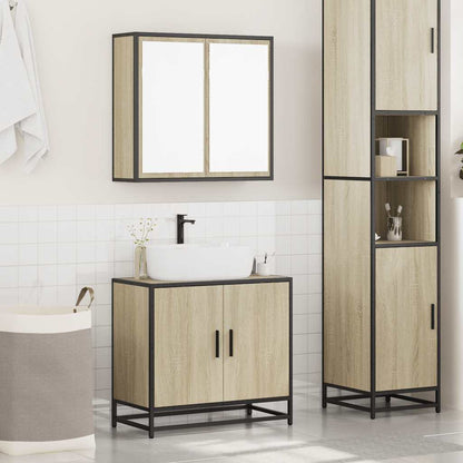 2 Piece Bathroom Furniture Set Sonoma Oak Engineered Wood