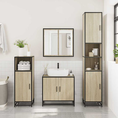 2 Piece Bathroom Furniture Set Sonoma Oak Engineered Wood