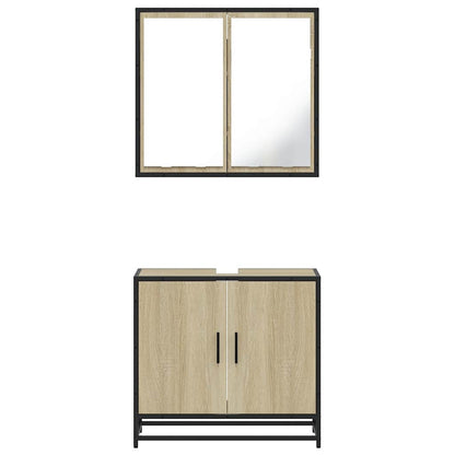 2 Piece Bathroom Furniture Set Sonoma Oak Engineered Wood