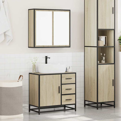 2 Piece Bathroom Furniture Set Sonoma Oak Engineered Wood