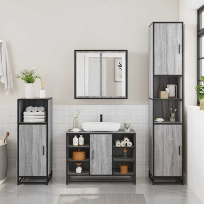 2 Piece Bathroom Furniture Set Grey Sonoma Engineered Wood