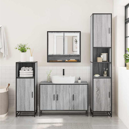 2 Piece Bathroom Furniture Set Grey Sonoma Engineered Wood