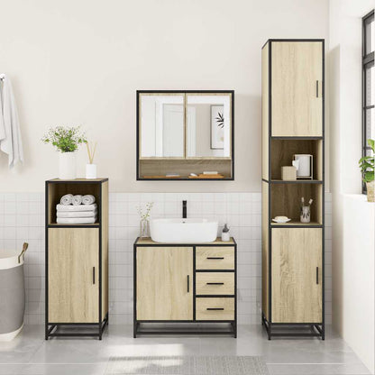 2 Piece Bathroom Furniture Set Sonoma Oak Engineered Wood