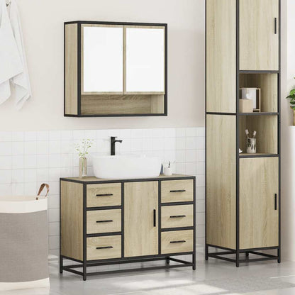 2 Piece Bathroom Furniture Set Sonoma Oak Engineered Wood