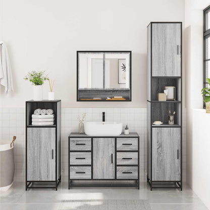 2 Piece Bathroom Furniture Set Grey Sonoma Engineered Wood