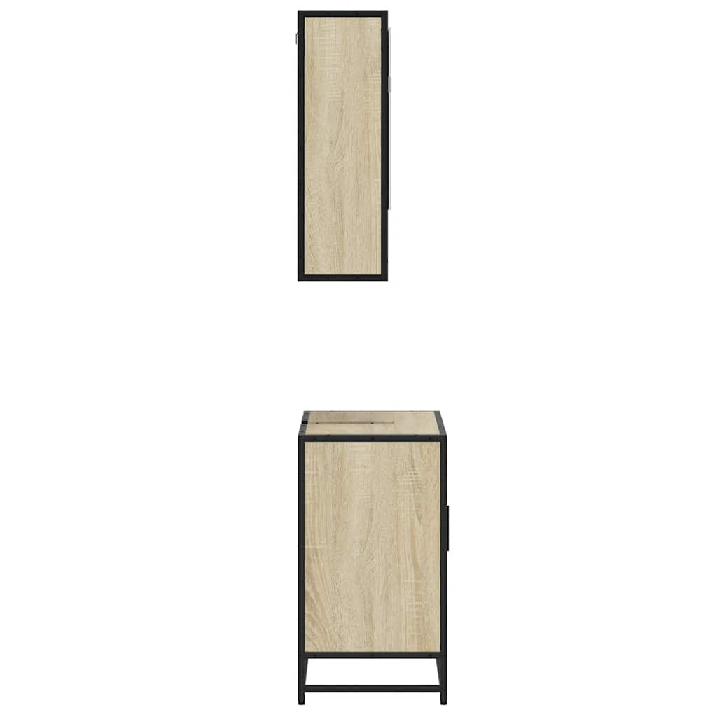 2 Piece Bathroom Furniture Set Sonoma Oak Engineered Wood