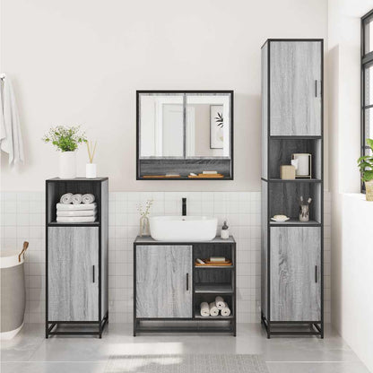 2 Piece Bathroom Furniture Set Grey Sonoma Engineered Wood