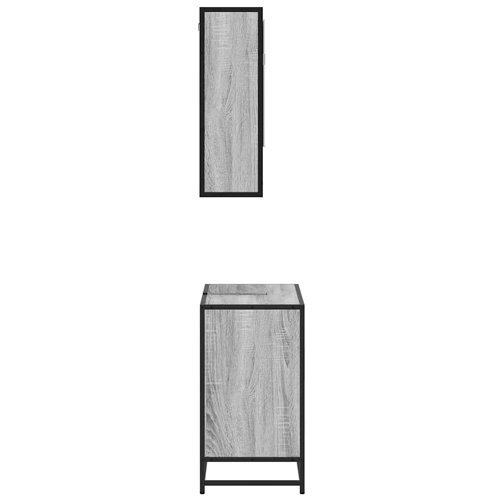 2 Piece Bathroom Furniture Set Grey Sonoma Engineered Wood