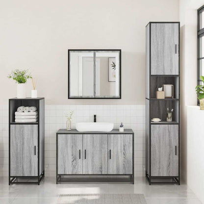 3 Piece Bathroom Furniture Set Grey Sonoma Engineered Wood