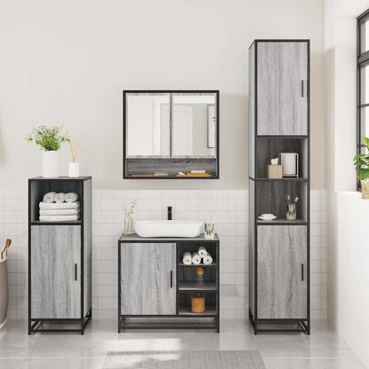 3 Piece Bathroom Furniture Set Grey Sonoma Engineered Wood