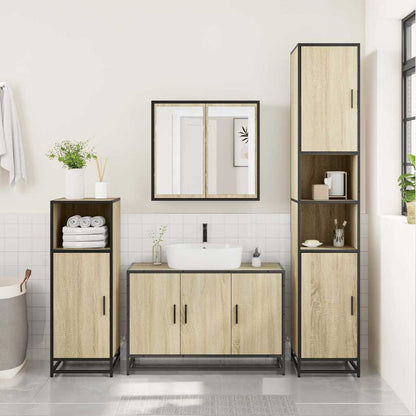 3 Piece Bathroom Furniture Set Sonoma Oak Engineered Wood