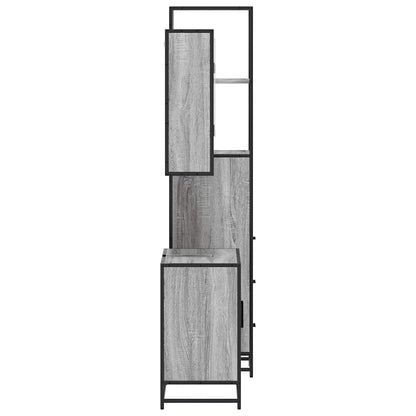 3 Piece Bathroom Furniture Set Grey Sonoma Engineered Wood