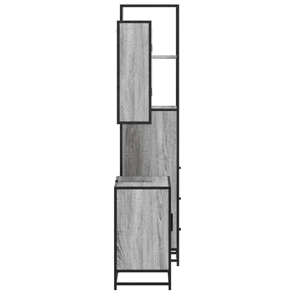 3 Piece Bathroom Furniture Set Grey Sonoma Engineered Wood