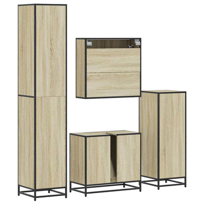 4 Piece Bathroom Furniture Set Sonoma Oak Engineered Wood