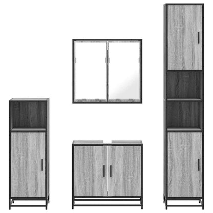 4 Piece Bathroom Furniture Set Grey Sonoma Engineered Wood