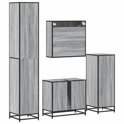 4 Piece Bathroom Furniture Set Grey Sonoma Engineered Wood