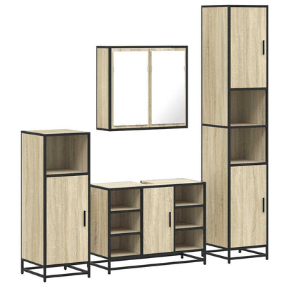 4 Piece Bathroom Furniture Set Sonoma Oak Engineered Wood