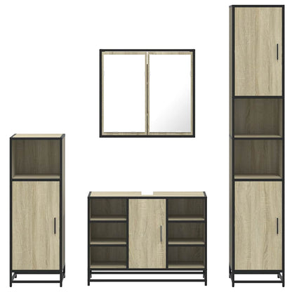 4 Piece Bathroom Furniture Set Sonoma Oak Engineered Wood