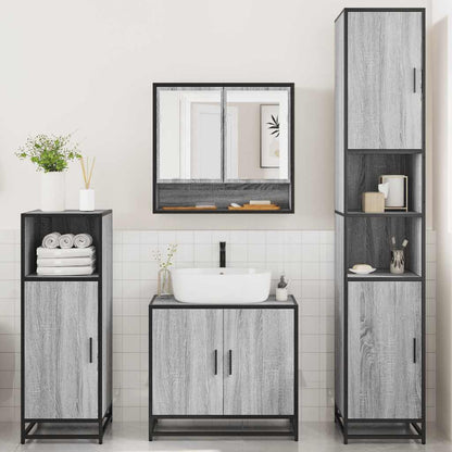 4 Piece Bathroom Furniture Set Grey Sonoma Engineered Wood