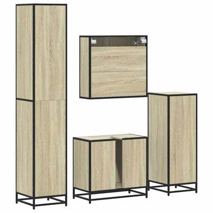 4 Piece Bathroom Furniture Set Sonoma Oak Engineered Wood