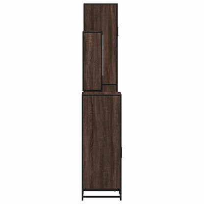 4 Piece Bathroom Furniture Set Brown Oak Engineered Wood