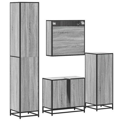 4 Piece Bathroom Furniture Set Grey Sonoma Engineered Wood