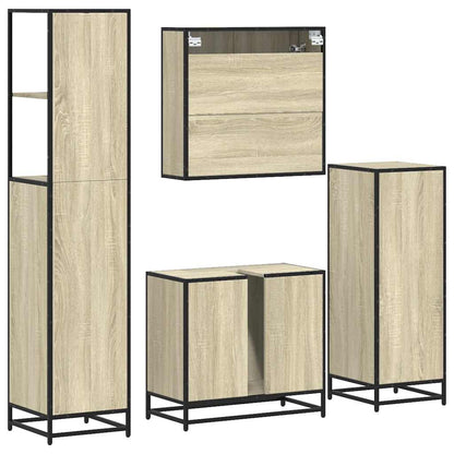 4 Piece Bathroom Furniture Set Sonoma Oak Engineered Wood