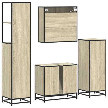 4 Piece Bathroom Furniture Set Sonoma Oak Engineered Wood