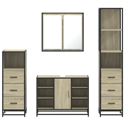 4 Piece Bathroom Furniture Set Sonoma Oak Engineered Wood