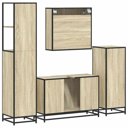 4 Piece Bathroom Furniture Set Sonoma Oak Engineered Wood