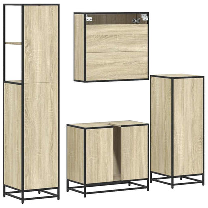 4 Piece Bathroom Furniture Set Sonoma Oak Engineered Wood