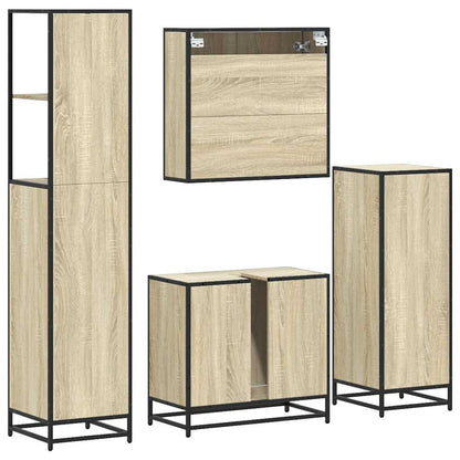 4 Piece Bathroom Furniture Set Sonoma Oak Engineered Wood