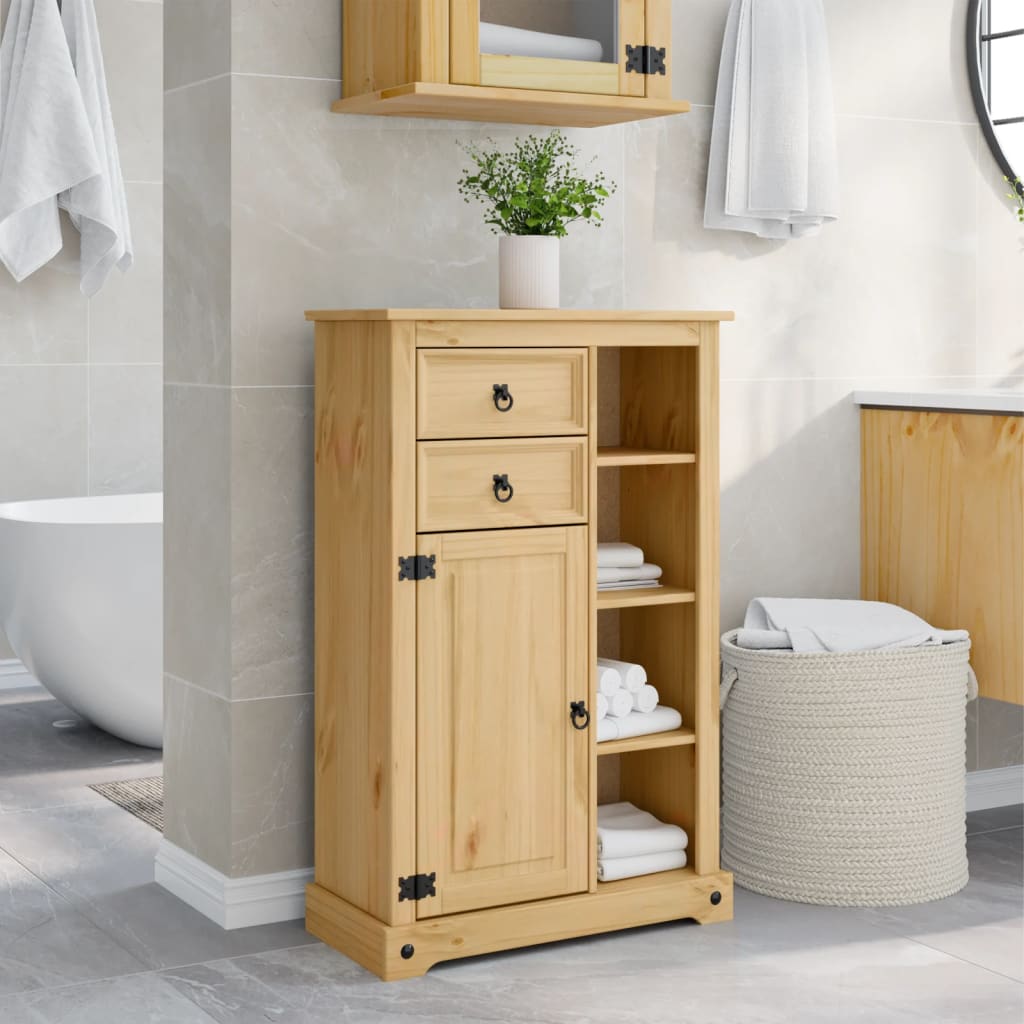 Bathroom Cabinet Corona 70x33x110 cm Solid Wood Pine