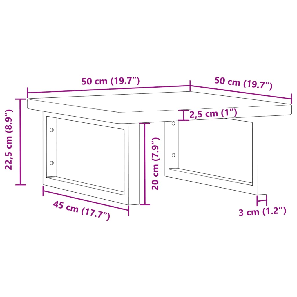 Wall-Mounted Basin Shelf with Oak Wood Top and Steel Bracket - Bend