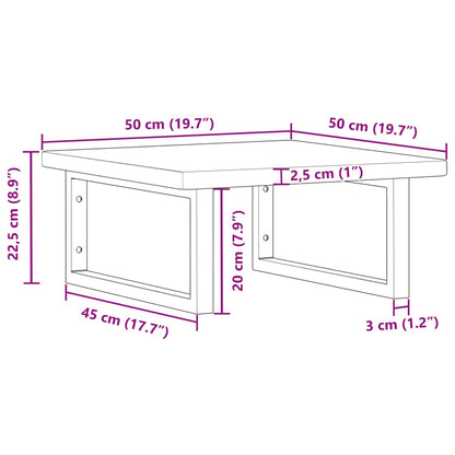 Wall-Mounted Basin Shelf with Oak Wood Top and Steel Bracket - Bend