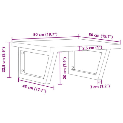 Wall-Mounted Basin Shelf with Solid Oak Top and Steel Brackets - Bend