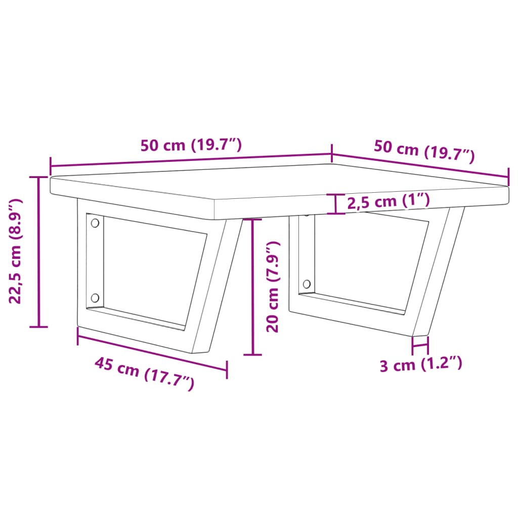 Steel and Oak Floating Basin Shelf - Bend