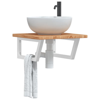 Steel and Oak Floating Basin Shelf - Bend