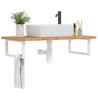 Floating Basin Shelf with Steel and Oak Wood - Bend