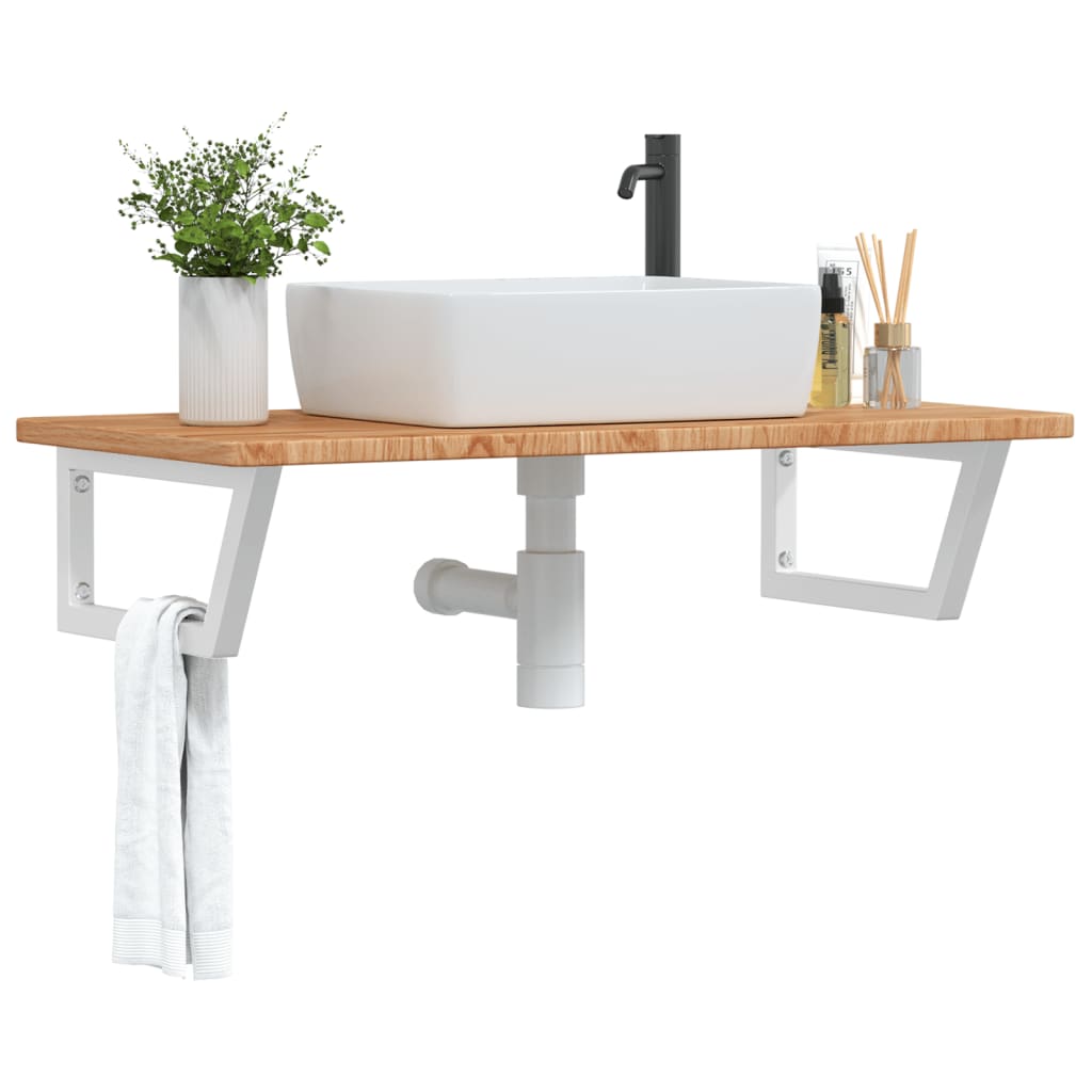 Floating Basin Shelf with Steel and Oak Wood - Bend