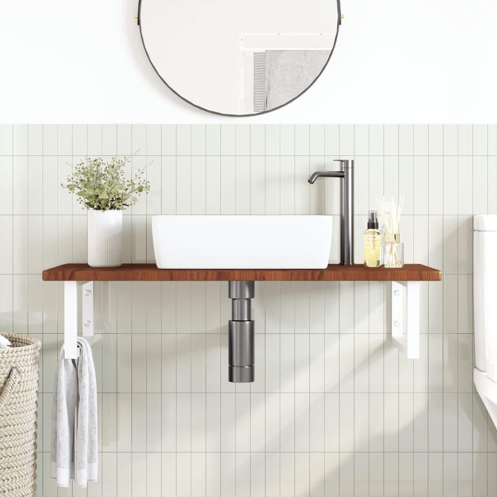 Floating Basin Shelf with Steel and Oak Wood - Bend