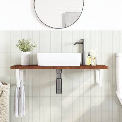 Floating Basin Shelf with Steel and Oak Wood - Bend