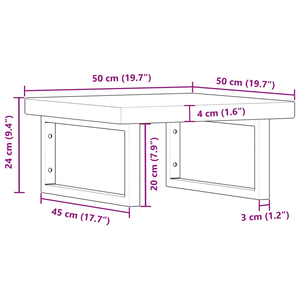 Floating Basin Shelf with Steel and Oak Wood - Bend